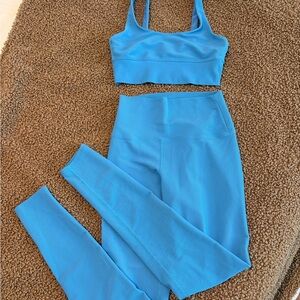 Beach Riot Light Blue Ribbed Active set